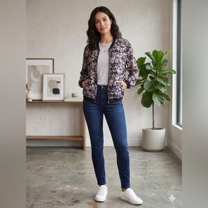 About A Girl Floral Bomber Jacket | Junior Sizing